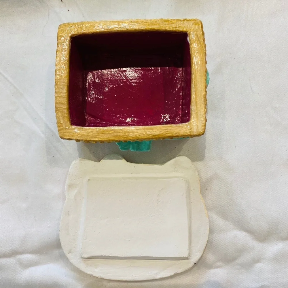 Hello Kitty Trinket box HAND PAINTED! SPARKLY FACE